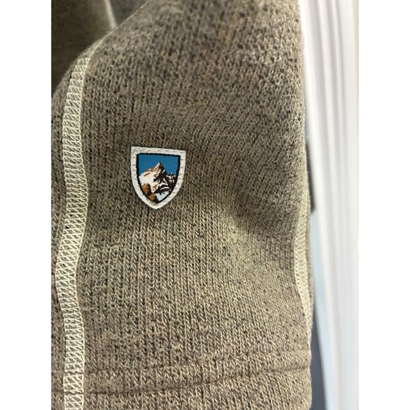 Kuhl Europa 1/4 Zip Sweater Mens Sz M Oatmeal Brown Alfpaca - Picture 2 of 6